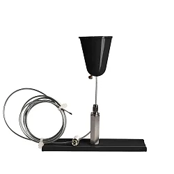 Accessories for 3-phase track system D LINE - rope suspension bracket with ceiling canopy, adjustable, max. 150cm, black