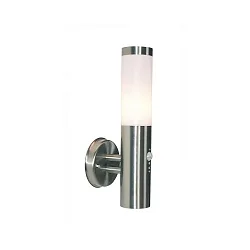 Wall luminaire Nova II outdoor luminaire, 220-240V AC / 50-60Hz, E27, 40W, IP44, stainless steel, with motion detector