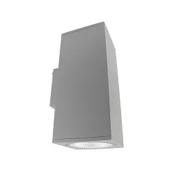 facade spotlight SHORELINE PRO SQUARE 140 UP&DOWN 2 flames, square, CCT Switch IP65, light grey dimmable