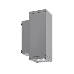 facade spotlight SHORELINE PRO LED SQUARE 70 UP&DOWN 2 flames, square, CCT Switch IP65, light grey dimmable
