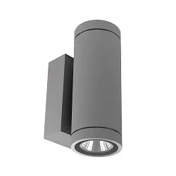 facade spotlight SHORELINE PRO ROUND 68 UP&DOWN 2 flames, round, CCT Switch IP65, light grey dimmable