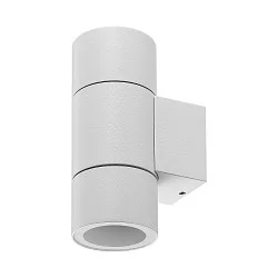 facade spotlight ACHERNAR UP & DOWN 2 flames, cylindrical, with lamp socket GU10 IP65, white