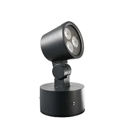 Outdoor LED spot 8W RGBW, IP65, 24V DC, RGB + 3000K 389lm 20°, die-cast aluminum, black grey