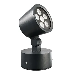 Outdoor LED spot 16W RGBW, IP65, 24V DC, RGB + 3000K 780lm 20°, die-cast aluminum, black grey