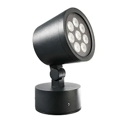 Outdoor LED spot 25W RGBW, IP65, 24V DC, RGB + 3000K 1140lm 20°, die-cast aluminum, black grey