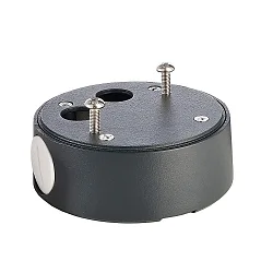 Surface-mounting housing for outdoor series COLT, versions 15 / 30W, Ø 12.4cm / H 4.15cm, aluminum, black grey