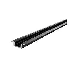 ET-01-08, flat T-profile for 8 - 9,3 mm LED stripes, 200cm, matt brushed black