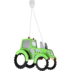 pendant luminaire TRAKTOR 2 flames E27 IP20, green, silver