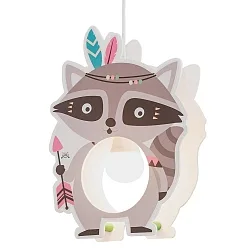 Pendant luminaire LITTLE INDIANS WASCHBÄR OSKAR, E27, grey