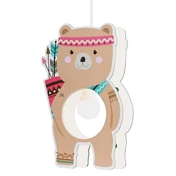 Pendant luminaire LITTLE INDIANS BÄR BJØRN, E27, brown