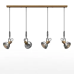 pendant luminaire CUBA 4 E14, oak natural