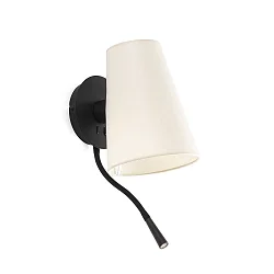 wall luminaire LUPE E27 IP20, beige, black 