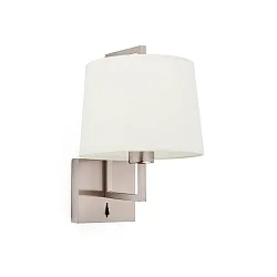 wall luminaire FRAME E27 IP20, beige, nickel matt 