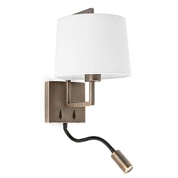 wall luminaire FRAME E27 IP20, white, antique gold 