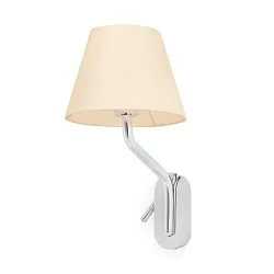 wall luminaire ETERNA E27 IP20, beige, chrome 