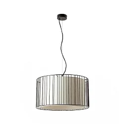 pendant luminaire LINDA E27 IP20, beige, black matt 