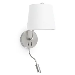 wall luminaire BERNI E27 IP20, nickel satined 
