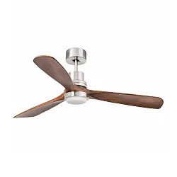 Ceiling fan LANTAU L with remote control IP20, nickel matt, walnut