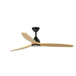 Ceiling fan ALO CCT with remote control IP20, black matt, pine