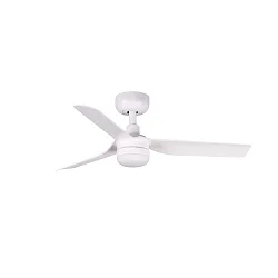 Ceiling fan MINI PUNT S with remote control IP20, white matt
