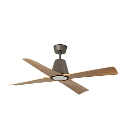Ceiling fan TYPHOON M with remote control IP44, brown, maple