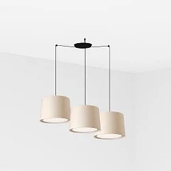 pendant luminaire CONGA 3 flames E27 IP20, beige, black matt 