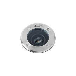 floor recessed luminaire GEISER 180 / 10° round, adjustable, passable IP67, stainless steel, satined 