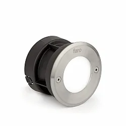 floor recessed luminaire LED 18 R HIGH POWER round, rigid IP67, stainless steel, satined 