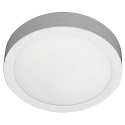 surface luminaire flat, round, suitable for VDU workstation IP54, powder coated, white dimmable