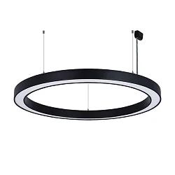 pendant luminaire Ø 133.5CM CCT Switch, direct, UGR < 19, multipower, ring shape IP40, black 