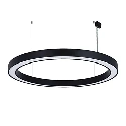 pendant luminaire Ø 150CM CCT Switch, direct, UGR < 19, multipower, ring shape IP40, black 