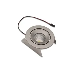 Recessed LED spot SR 68-LED, IP44, 350mA, CRi>90m UGR<19, gimbal swiveling 20°, 4.8W 3000K 35°, inox look
