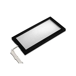 Flat LED under-cabinet luminaire LED SKY, IP20, 24V DC, 21x11cm, incl. 250cm cable with LED24-plug, 6W 4000K 390lm 110°, black