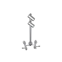 LED Duo Spot for object lighting, seamless height up to 30cm, 24V DC, CRi>90, rotatable, swiveling, 2x 3W 4000K 38°, alu
