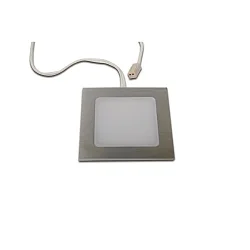 LED Recessed luminaire FAQ 58 with surface light, 3W, 3000K, IP20, brushed stainless steel