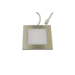 Recessed LED area light luminaire FAR 68-LED, IP44, angular, LED24 connection, CRi>90, 3000K 270lm 110°, inox