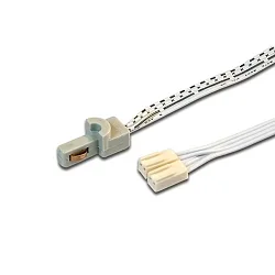 End position feed for PS mini slot rail 24V with current conduction - 250cm lead with 2x LED24-plug, anodised alu