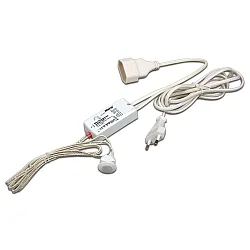 Mini motion detector PIR 1 with 200cm connecting cable incl. Euro plug + 15cm SK2 Euro coupling + 140cm sensor line, white