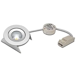 Recessed LED spot SR 68-LED, Set (incl. transformer), IP44, 230/350/700mA, CRi>90, dimmable, 7.5W 4000K 800lm 30°, matt chrome