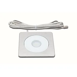 Recessed LED spot AQ 78-LED, angular, 9 x 9cm, with LED24-plug, CRi>95, glare-free, fixed, 7.5W 3000K 450lm 80°, white