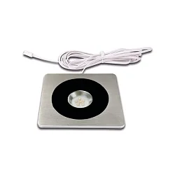 Recessed LED spot AQ 78-LED, angular, 9 x 9cm, with LED24-plug, CRi>95, glare-free, fixed, 7.5W 3000K 450lm 80°, black