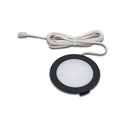 LED panel luminaire FR 68-LED, recessed/surface mount, round, IP44, LED24 connection, CRi>90, 4W 3000K 270lm 110°, black