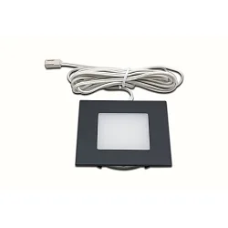 Flat recessed LED area light luminaire FQ 68-LED, angular, IP44, LED24 connection, CRi>90, 4W 3000K 270lm 110°, black
