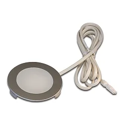 Recessed HV LED spot FR 78-LED with area light, IP20, 230V HVLCS, 3W 4000K 200lm 110°, inox look