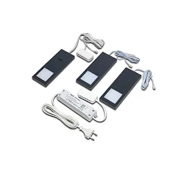 3pc. set of LED under-cabinet luminaire LED Slim-Pad F, IP20, with IR dimmer + transformer LED 24 / 30W, 5W 4000K, white