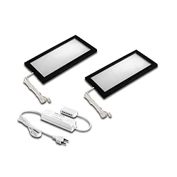 2pc. set of LED under-cabinet luminaire LED SKY 6W + LED transformer LED 24 / 30W, 3000K, black
