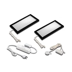 2pc. set of LED under-cabinet luminaire LED SKY 6W with sonar dimmer + LED transformer LED 24 / 30W, 4000K, black
