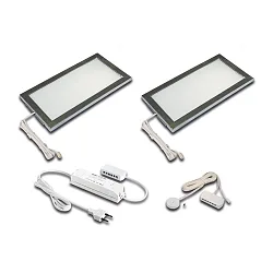 2pc. set of LED under-cabinet luminaire LED SKY 6W with sonar dimmer + LED transformer LED 24 / 30W, 3000K, inox look