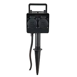 2-way power distributor DUBAI with 1,5m conection cable and plug