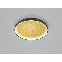 ceiling luminaire MORI CCT Switch, with diffuser IP20, black matt, gold leaf dimmable
